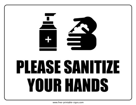 Please Sanitize Your Hands Sign Printable Free